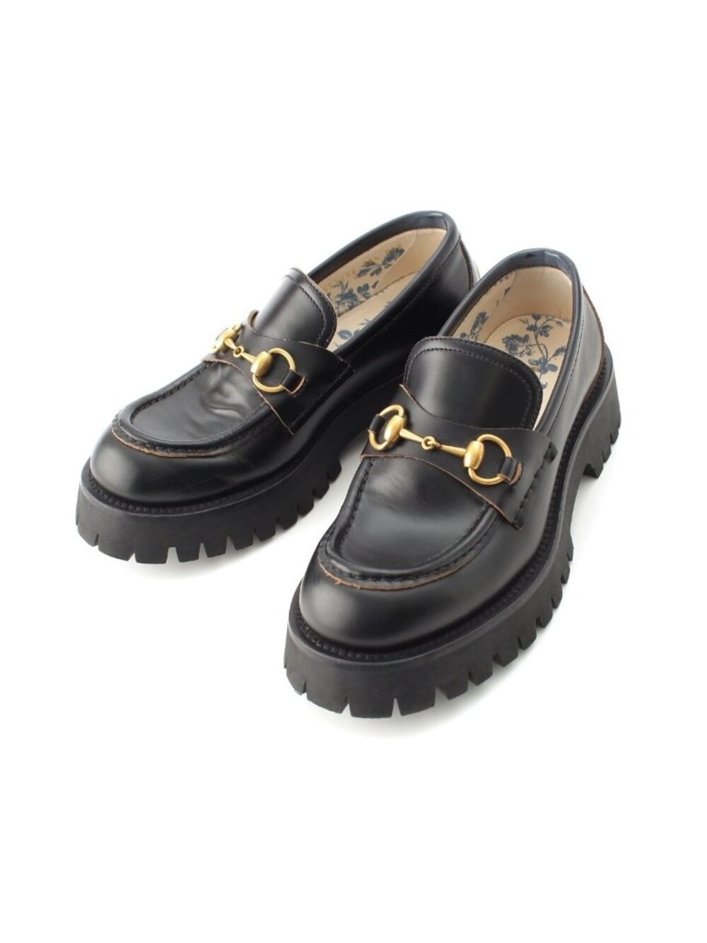 Gucci Leather Horsebit Bi Embroidery Loafers Shoes Black - Picture 1 of 10